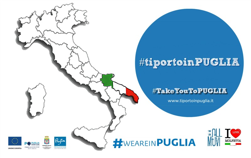Un poster che spiega dove si trova la Puglia in Italia: il tacco